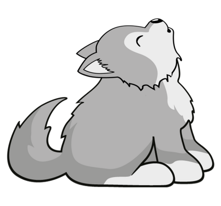 乙烯基地毯动物嚎叫犬插图 - TenStickers