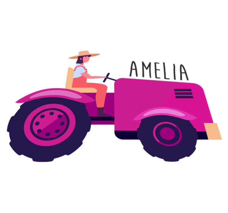 乙烯基地毯动物个性化拖拉机冒险 - TenStickers