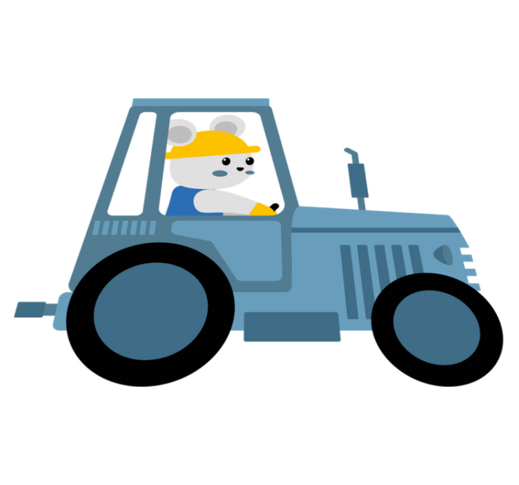 乙烯基地毯动物可爱熊农夫 - TenStickers