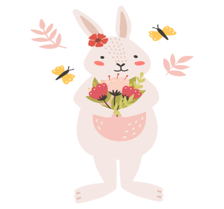 乙烯基地毯动物可爱兔子艺术作品 - TenStickers