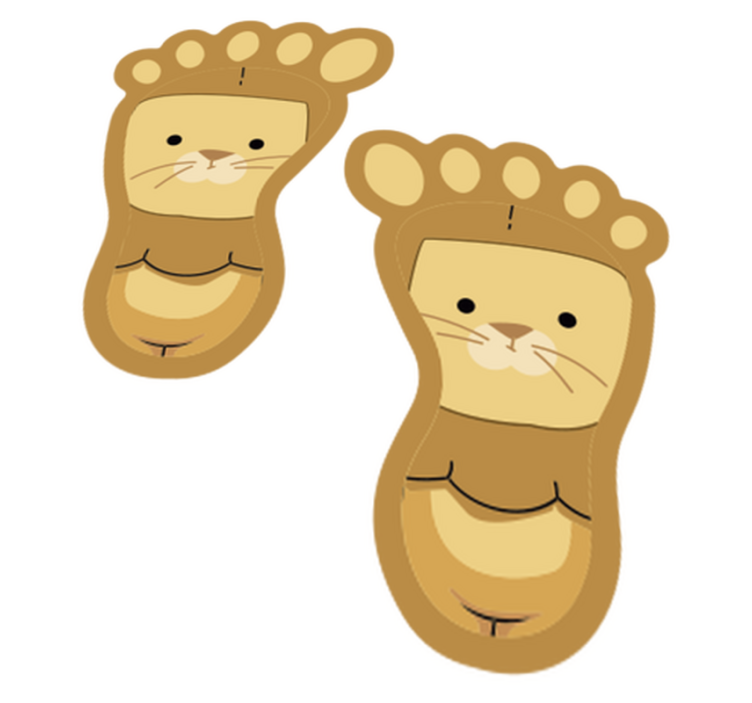 乙烯基地毯动物可爱动物足迹 - TenStickers