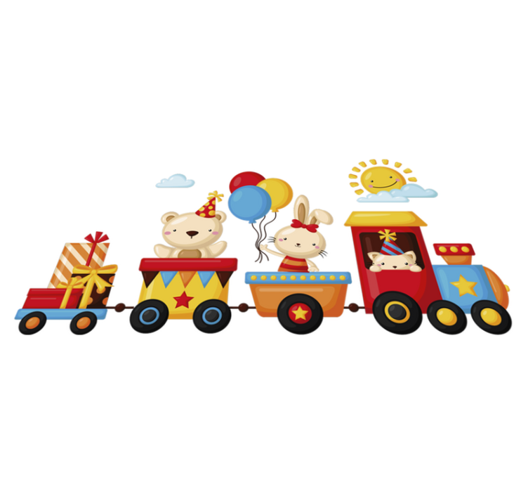 乙烯基地毯动物动物火车 - TenStickers