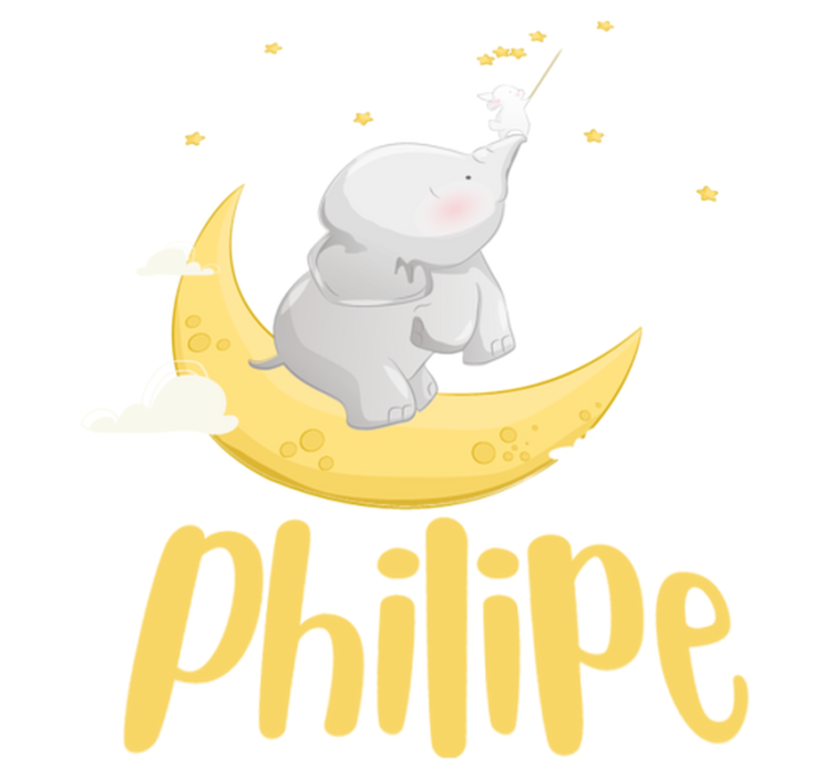 乙烯基地毯动物可定制名字的象和兔子捕捉阳光 - TenStickers