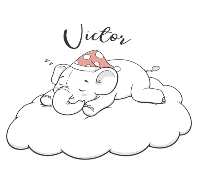 乙烯基地毯动物云端的名字大象 - TenStickers