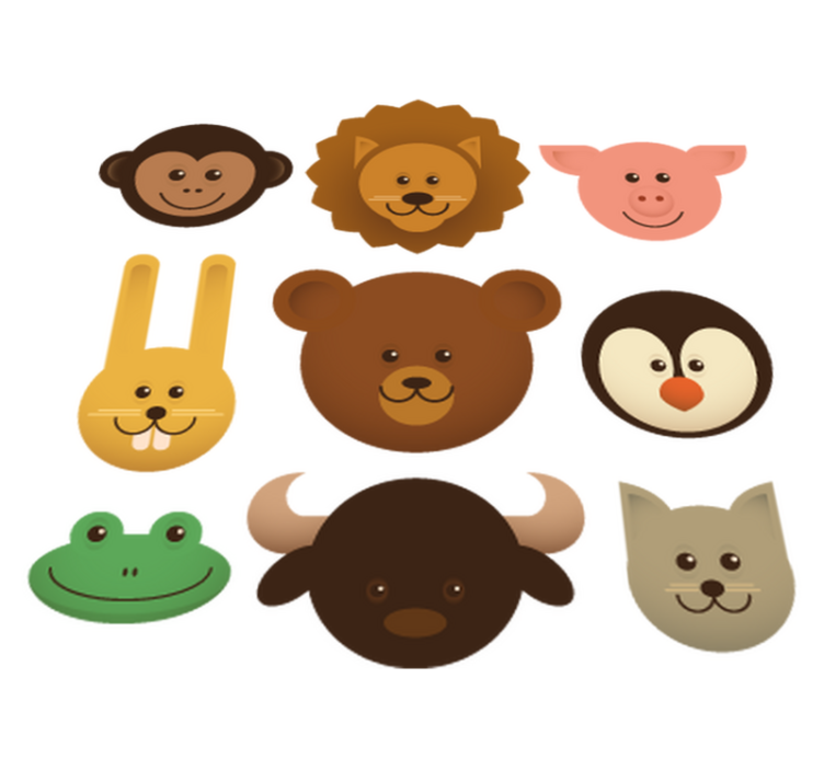 乙烯基地毯动物快乐生物 - TenStickers