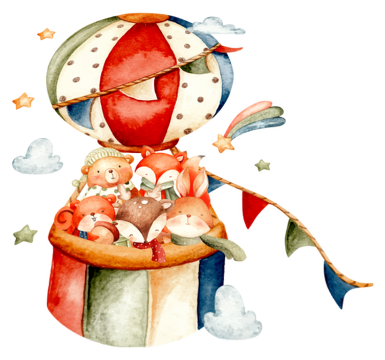 乙烯基地毯动物在五彩气球上悬挂 - TenStickers