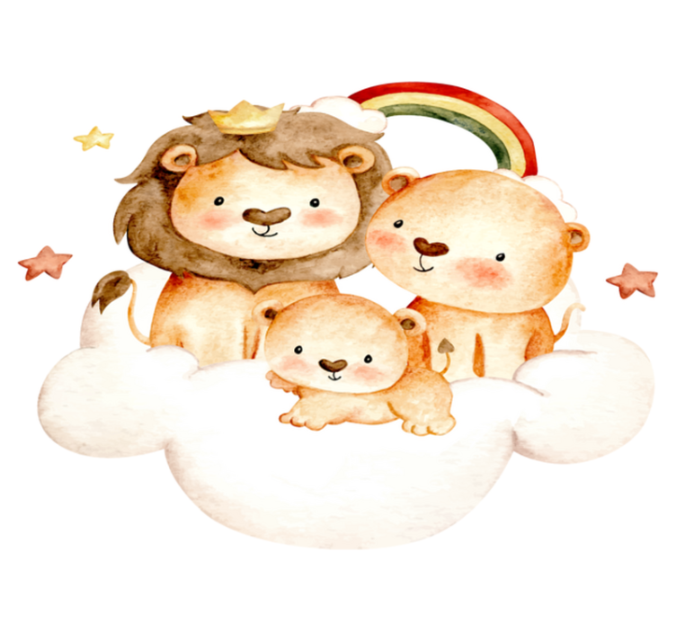 乙烯基地毯动物 婴儿动物与星星和云朵 - TenStickers