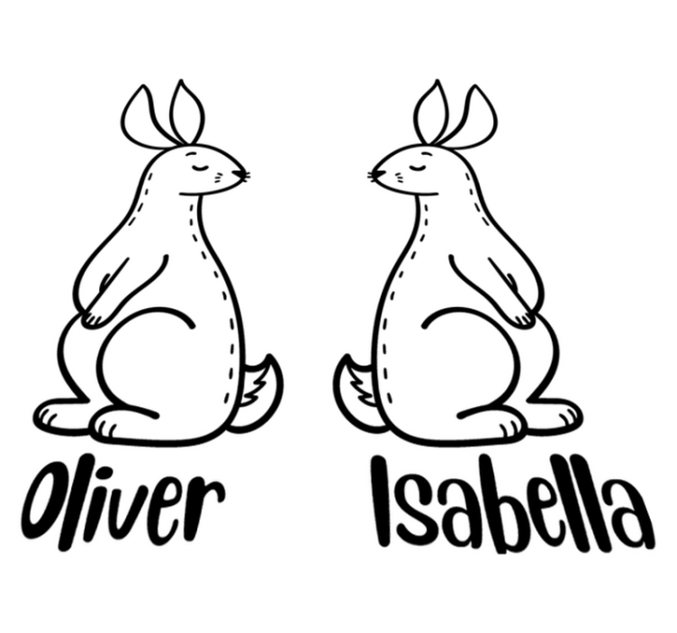 乙烯基地毯动物个性化复活节兔子 - TenStickers