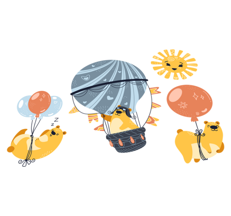 乙烯基地毯动物与气球悬挂的动物 - TenStickers