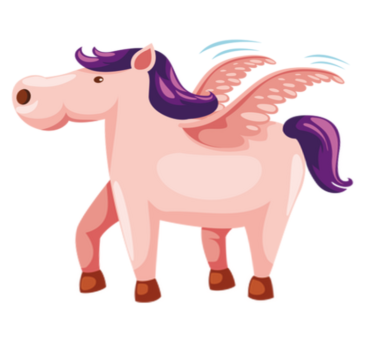 乙烯基地毯动物可爱有翼小马 - TenStickers