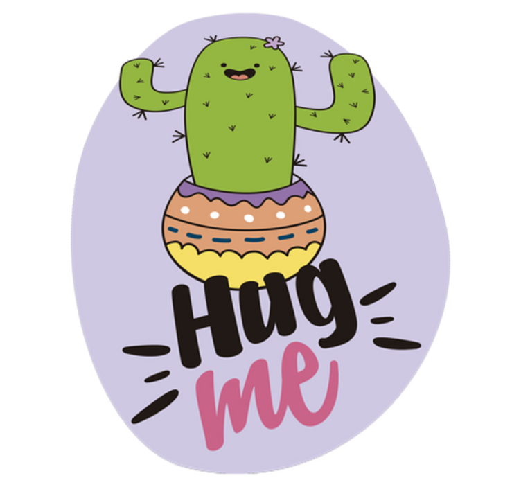 乙烯基地毯动物拥抱快乐的仙人掌 - TenStickers