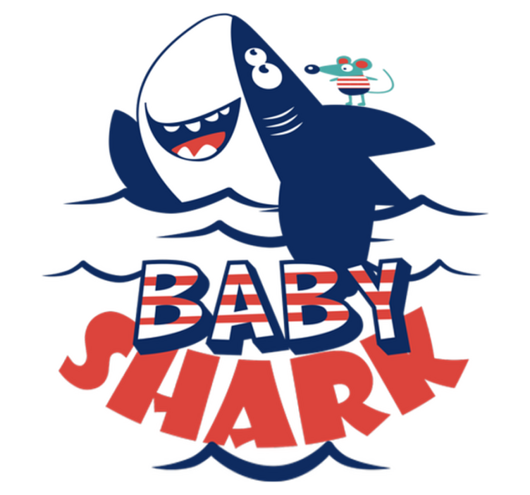 乙烯基地毯动物快乐鲨鱼角色 - TenStickers