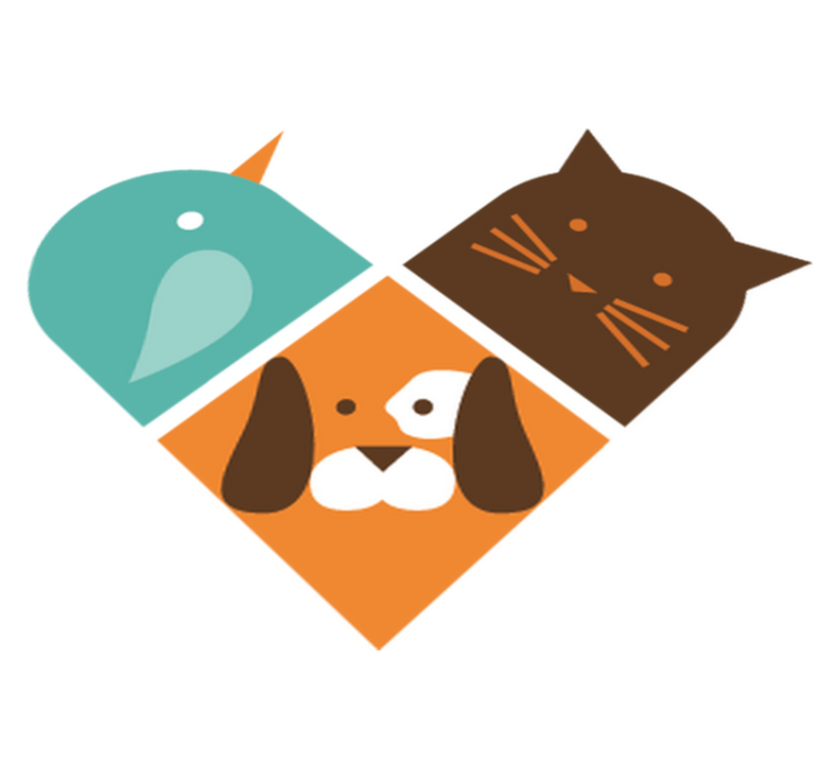 乙烯基地毯动物色彩斑斓的动物面孔 - TenStickers