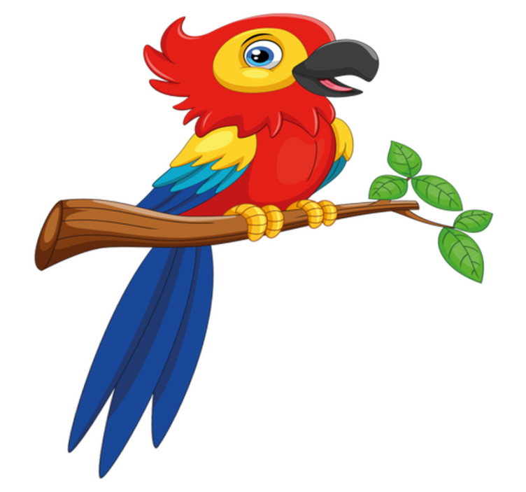 乙烯基地毯动物色彩斑斓的鹦鹉角色 - TenStickers