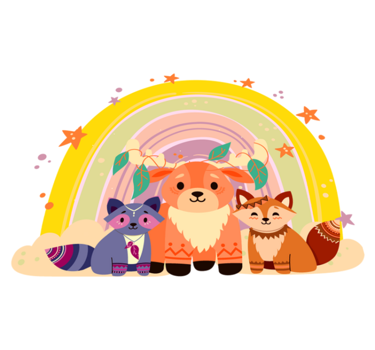 乙烯基地毯动物迷人生物三重奏 - TenStickers