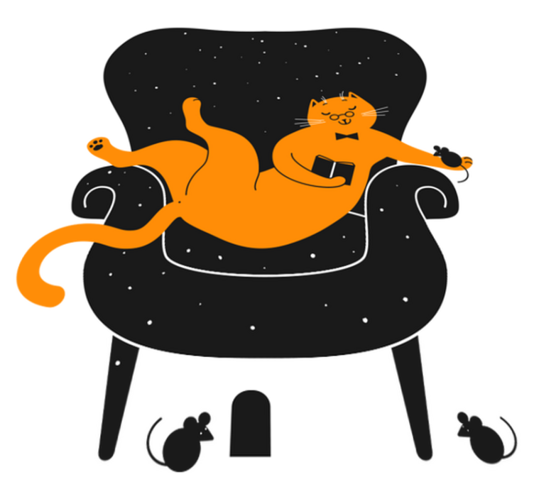 乙烯基地毯动物猫与鼠 - TenStickers