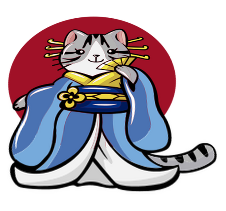 乙烯基地毯动物日本装饰猫 - TenStickers