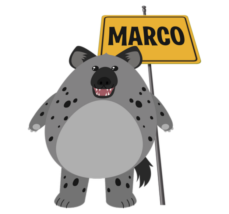 乙烯基地毯动物带名字的野生动物土狼 - TenStickers