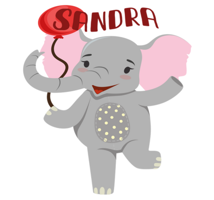 乙烯基地毯动物大象与气球 - TenStickers