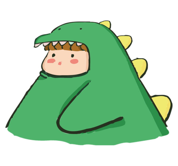 乙烯基地毯动物可爱恐龙装人类 - TenStickers