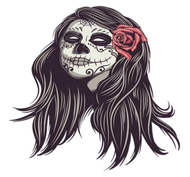 乙烯基地毯万圣节亡灵节女孩 - TenStickers