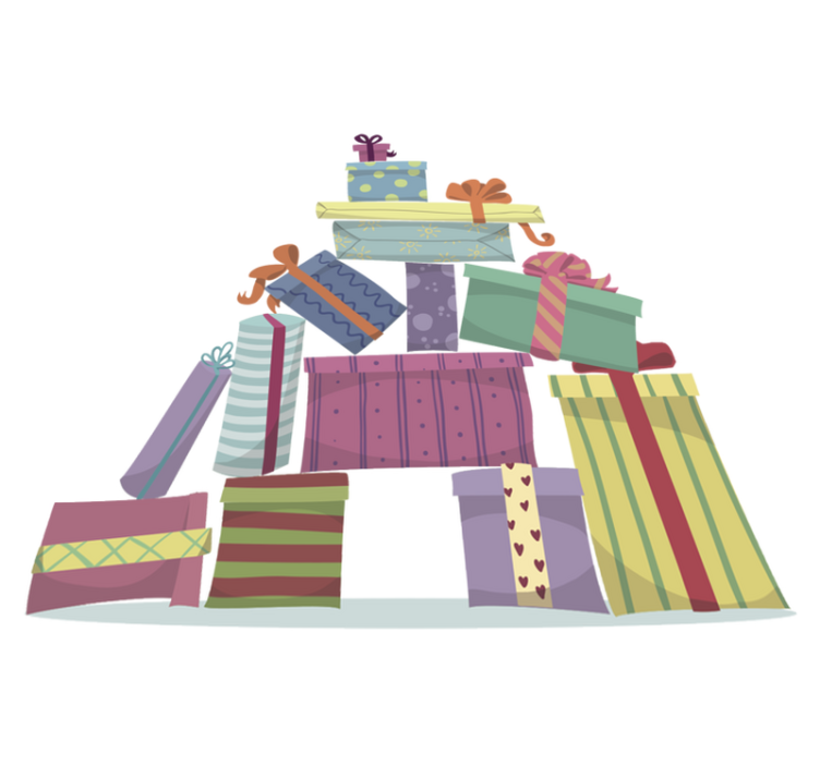 乙烯基地毯圣诞礼物山 - TenStickers