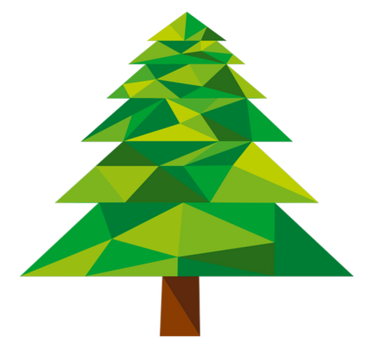 乙烯基地毯圣诞多边形松木 - TenStickers