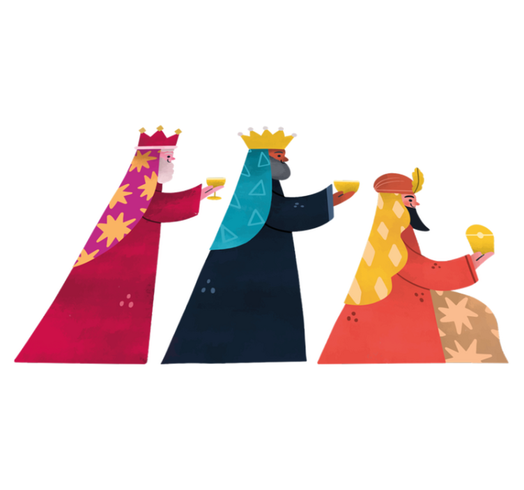 乙烯基地毯圣诞水彩三王 - TenStickers