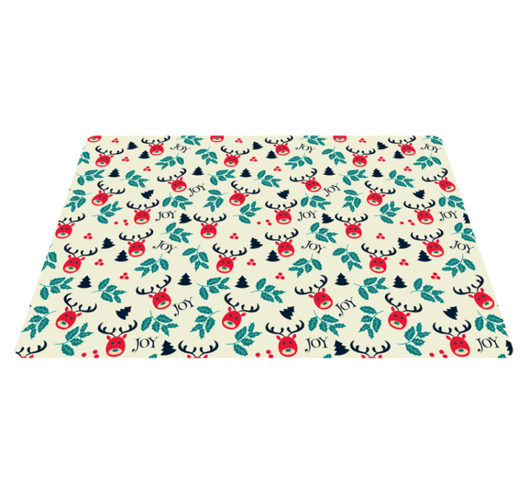 乙烯基地毯圣诞快乐与驯鹿笔记本电脑 - TenStickers