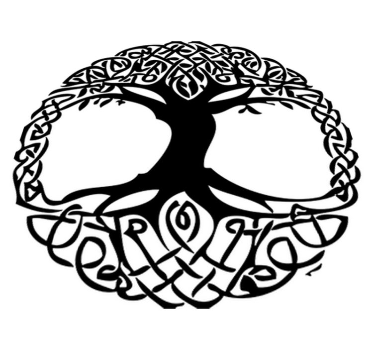 乙烯基花草地毯适用于黑色celta树 - TenStickers