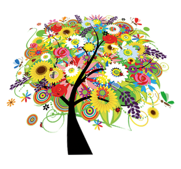 乙烯基花草地毯夏日树木 - TenStickers