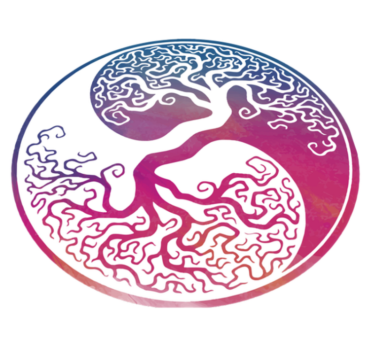 乙烯基花草地毯阴阳树生命 - TenStickers