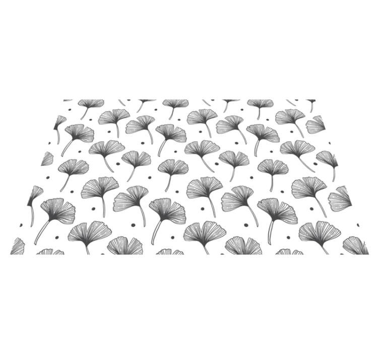 乙烯基花草地毯银杏叶白色图案 - TenStickers