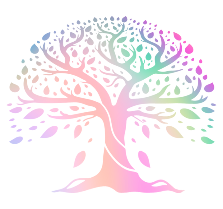 乙烯基花草地毯生命之树彩虹色 - TenStickers