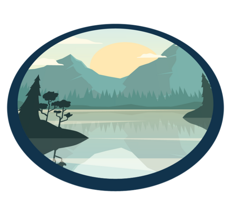 乙烯基花草地毯 山水剪影 - TenStickers