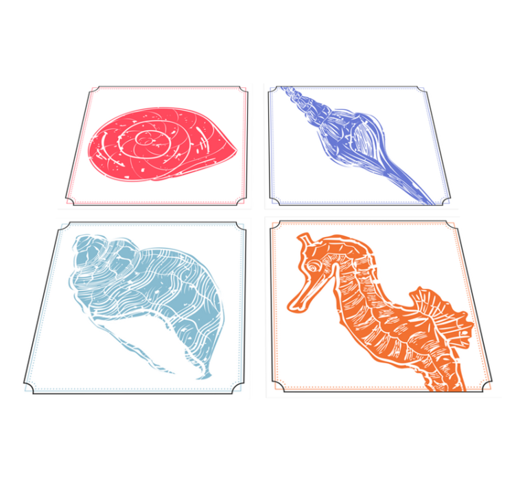 乙烯基花草地毯海洋生物图案 - TenStickers