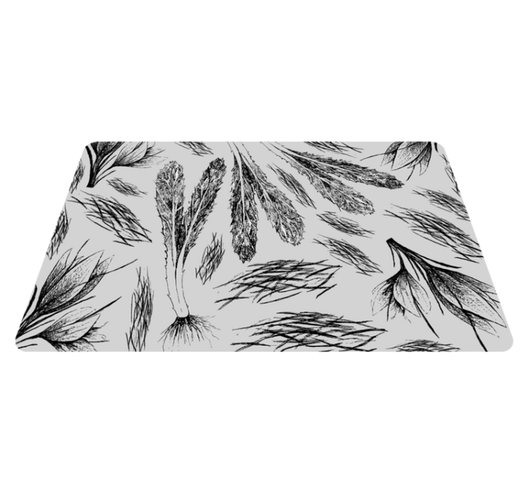 乙烯基花草地毯干燥灰色图案 - TenStickers