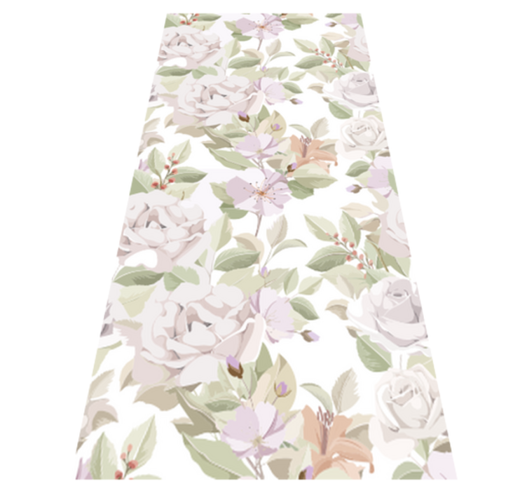 乙烯基花草地毯优雅花卉无缝图案 - TenStickers