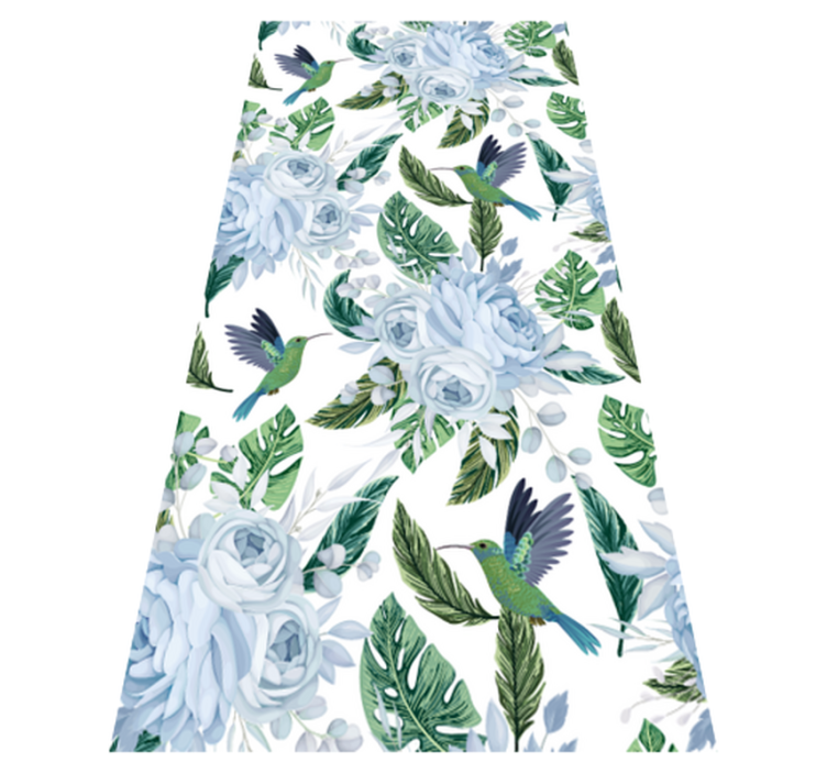 乙烯基花草地毯蓝色花园鸟语花香 - TenStickers