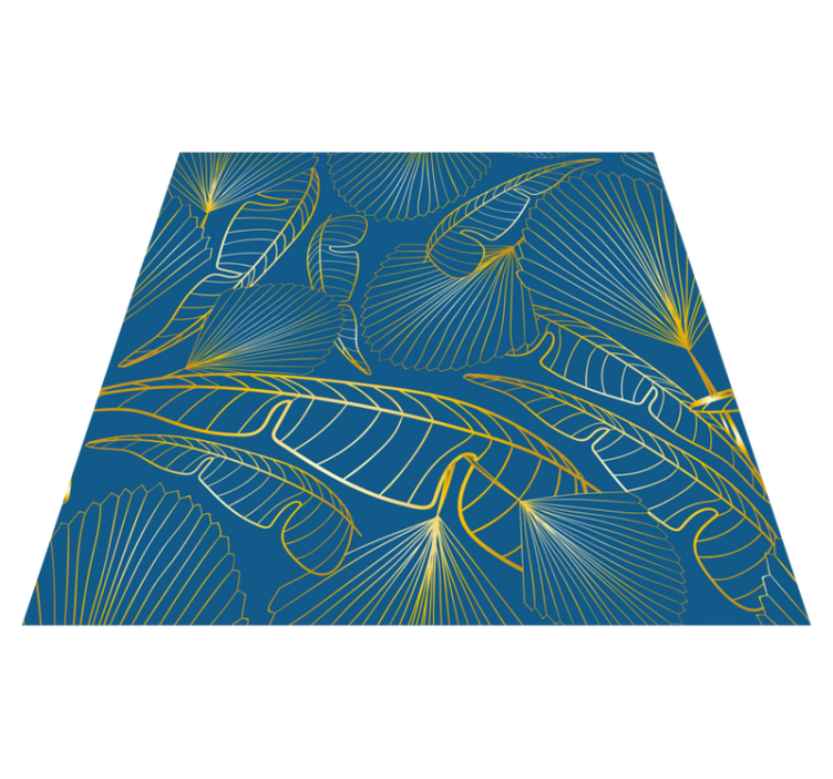 乙烯基花草地毯金色叶子 - TenStickers