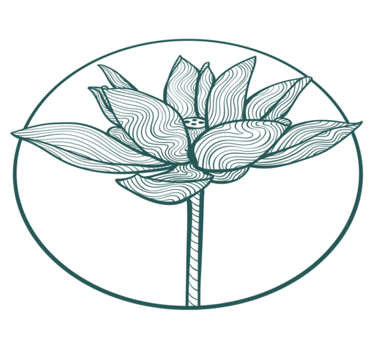 乙烯基花草地毯莲花绽放插图 - TenStickers