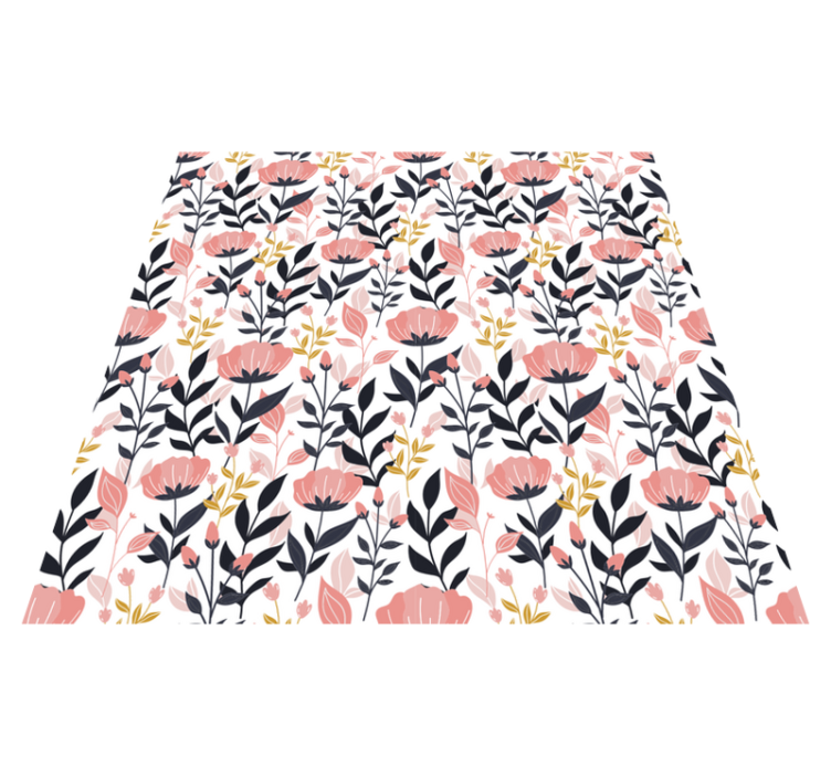 乙烯基花草地毯粉色花朵 - TenStickers