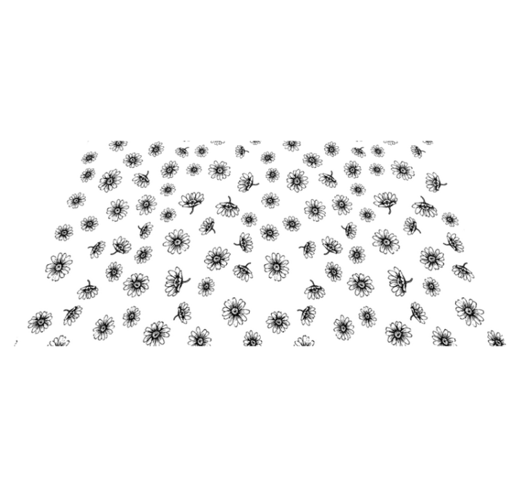 乙烯基花草地毯设有轮廓雏菊花朵 - TenStickers