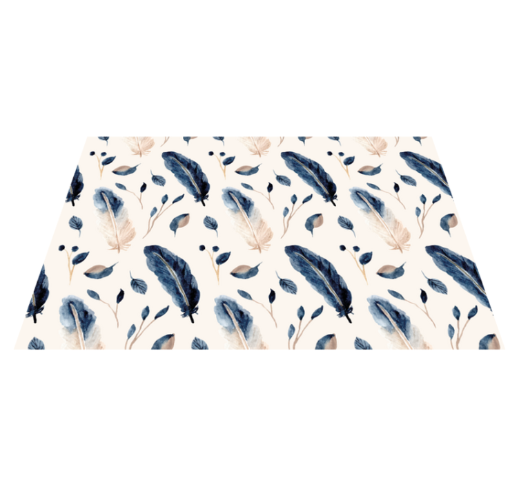 乙烯基花草地毯飞舞的叶子与羽毛 - TenStickers