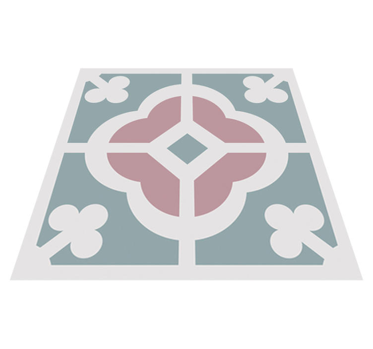 乙烯基厨房地毯花卉水泥砖 - TenStickers