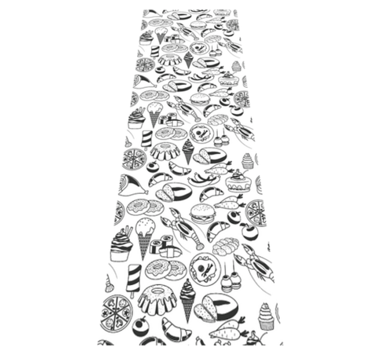 乙烯基厨房地毯食品涂鸦图案 - TenStickers
