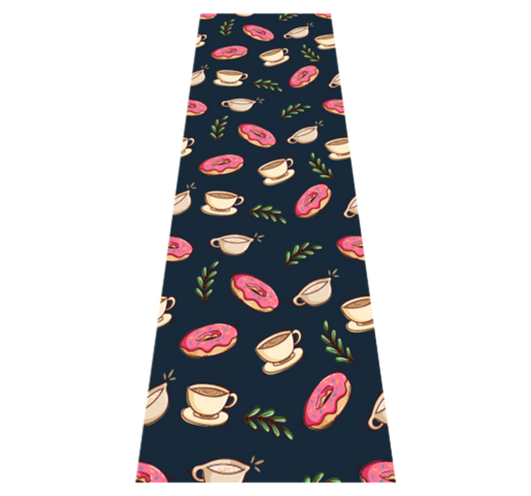 乙烯基厨房地毯甜点与咖啡背景 - TenStickers