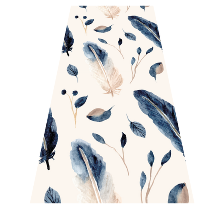 乙烯基花草地毯飞舞的叶子与羽毛 - TenStickers