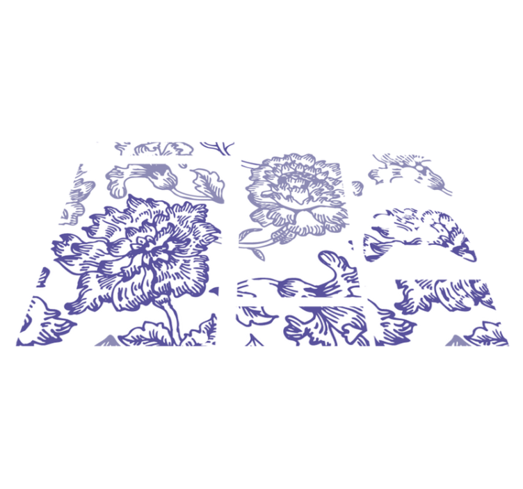 乙烯基花草地毯柔和紫色花卉图案 - TenStickers