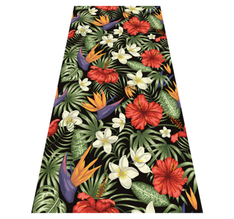 乙烯基花草地毯热带丛林植物图案 - TenStickers